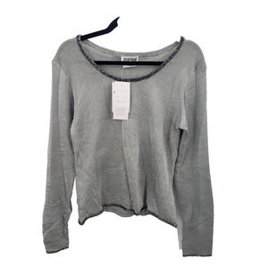 Vintage MARISOL Metallic Silver Beaded Pullover Sweater Womens Size Large Rayon